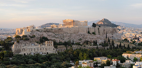 View of the Acropolis in Athens