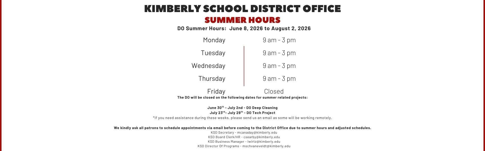 Summer Hours