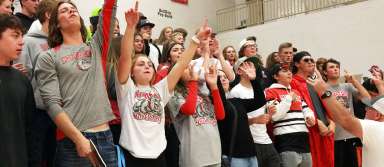 The student section cheers during a game last year. | Photo by Elia Juarez