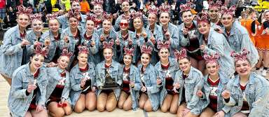 The KHS cheer team poses for a picture after sweeping districts on Saturday, Feb. 3. | Photo via KHS Athletics Facebook page