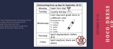 schedule for hoco dress up